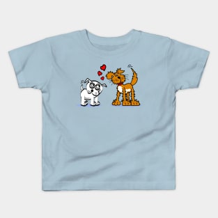 Puppy love cute dogs hearts Kids T-Shirt